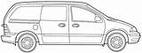 Minivan Camionnette Kereta Windstar Garaj Whiteclipart sketch template