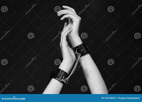 Slave Woman Kneeling With Tied Hands Stock Image
