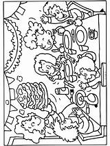 Kleurplaat Kleurplaten Pannenkoeken Juffendag Eten Kinderfeest Patat Drinken Smakelijk Lijn Eet Meester Kinderen sketch template