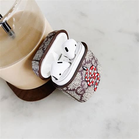 leather luxury design apple airpods   cover case