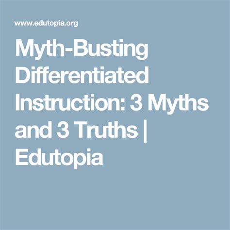 myth busting differentiated instruction 3 myths and 3 truths differentiated instruction