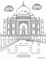 Mahal Taj Sights Creative Favoreads Coloring sketch template