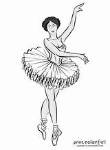 Tutu Ballet Dancer Coloring Ballerina sketch template