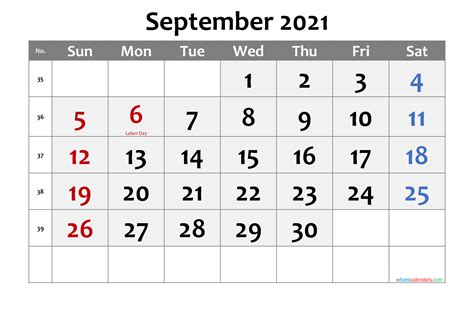 printable september  calendar
