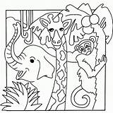 Jungle Print Animal Coloring Animals Pages Popular sketch template