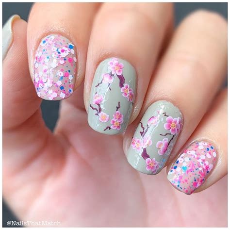 cherry blossom nail design cherry blossom nails art cherry blossom