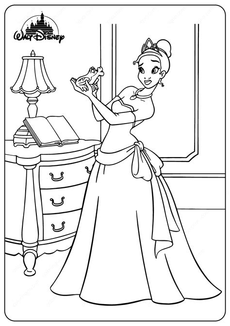 tiana   frog coloring pages tiana frog disney coloringpages