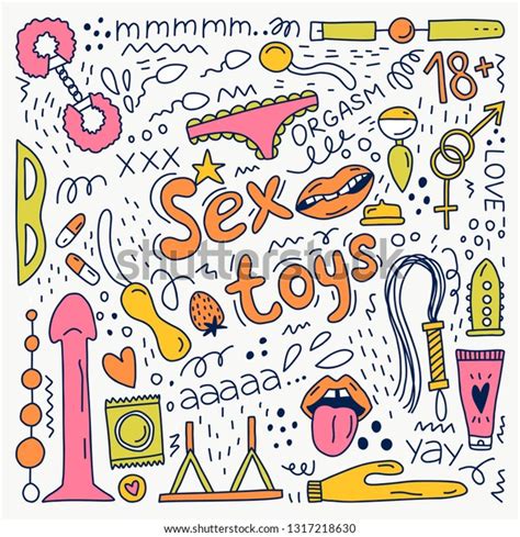 doodle illustration sex toys element sex stock vector royalty free