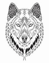 Mandala Wolf Mandalas Coloring Pages Soul sketch template