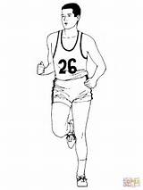 Marathon Running Coloring Pages Athletics Color sketch template