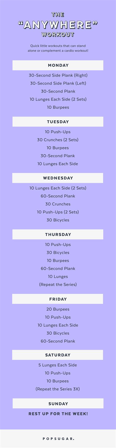 workout poster   week popsugar fitness