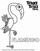 Tinga Colouring Flamingo Tingatinga Forest Rhino sketch template