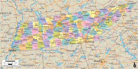 map tennessee  cities  towns  latest map update