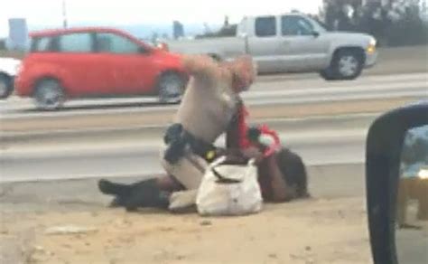 Ca Cop Caught On Tape Pummeling Unarmed Woman On Freeway
