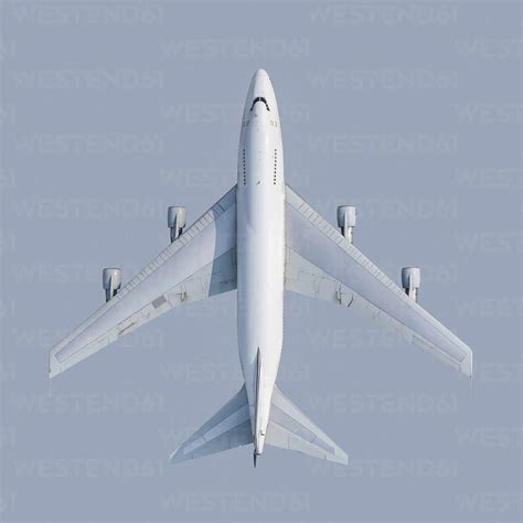 view   airplane  blue background stock photo