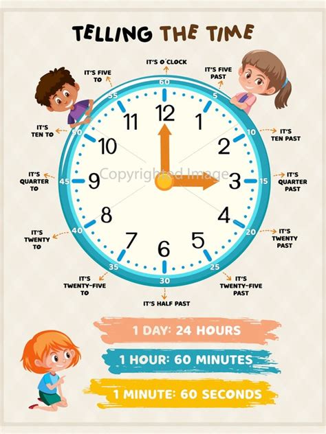 printable clock telling  time educational print  kids etsy