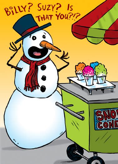 funny christmas card snow cone from