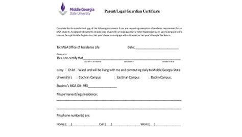 sample letter  guardianship   child collection letter template