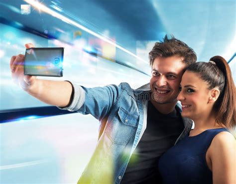Smiling Couple Selfie Stock Image Image Of Love Cellular 67671441