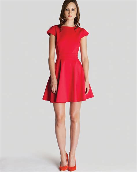 ted baker red tannia skater cutout dress xs   lowest price
