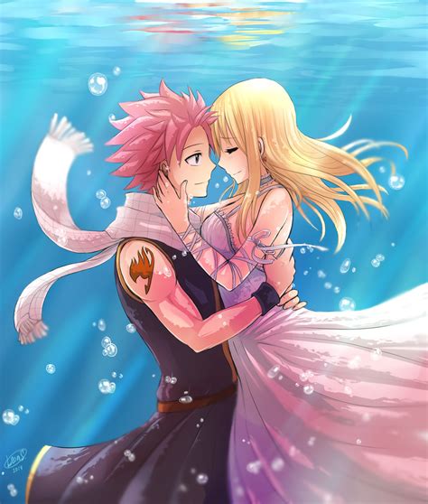 Lucy Heartfilia And Natsu Dragneel Fairy Tail Drawn By Leonstar