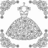 Dress Coloring Pages Fashion Vestidos Beautiful Colouring Flower Floral Colorful Evening Wonder Coloringpages sketch template