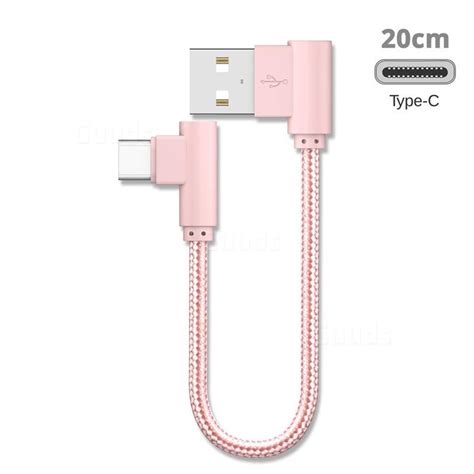 cm short type  cable  degree angle weaving type  data charging cable rose gold type