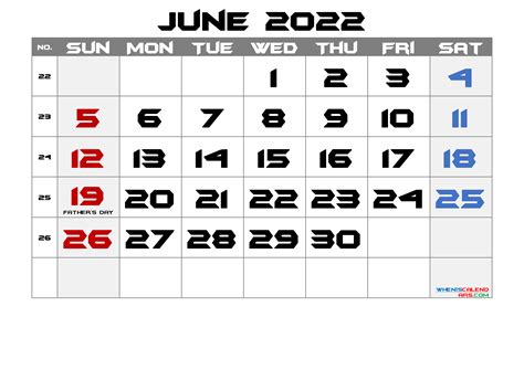 printable june  calendar  holidays