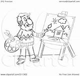 Outline Painting Artist Coloring Male Clipart House Illustration Royalty Rf Bannykh Alex Regarding Notes sketch template