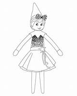 Elf Shelf Coloring Girl Cute Pages Printable sketch template