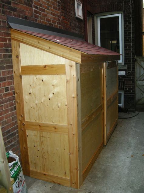 small storage shed  sliding door contemporary