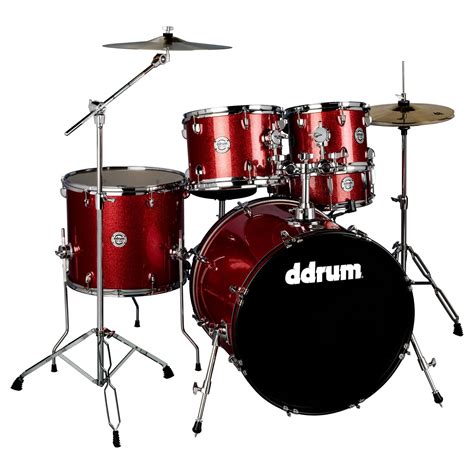 red sparkle complete drum set  cymbals ddrum