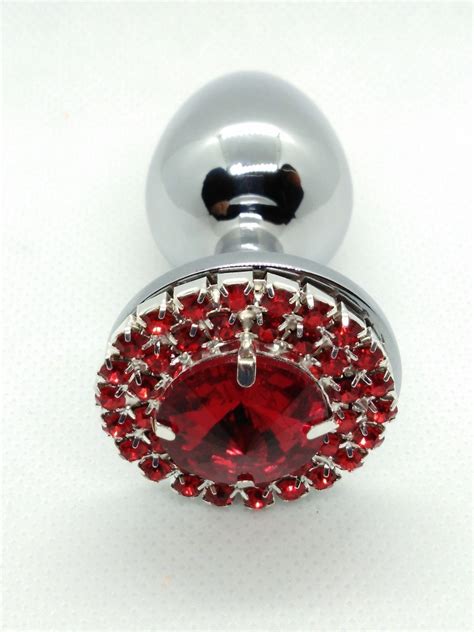 Red Bling Bling Anal Plug Mature Sex Toy Anal Jewelry Butt Jewel