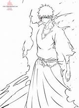 Bleach Ichigo Coloring Pages Kurosaki Drawing Color Getcolorings Getdrawings Hollow Template Popular Bankai sketch template