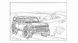 Bronco Ford Pages Coloring Kids Blue 2021 Oval Releases sketch template
