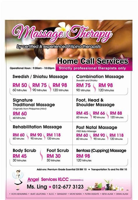 we provide home call kota kemuning massage for men and women our