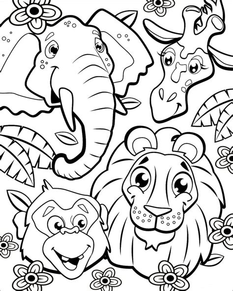 jungle animals coloring pages printable coloring pages