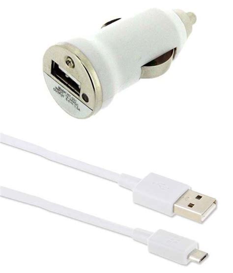 dhhan car charger cable  samsung galaxy  white chargers    prices snapdeal