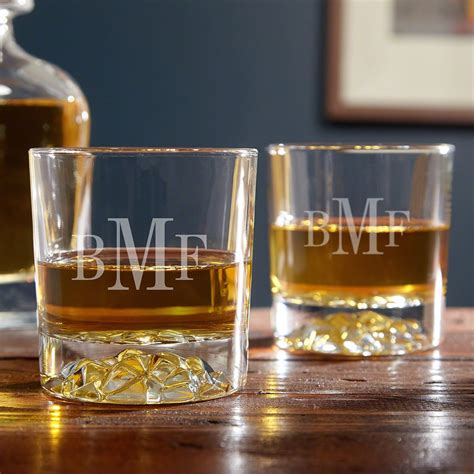 Classic Monogram Personalized Fairbanks Whiskey Glasses Etsy