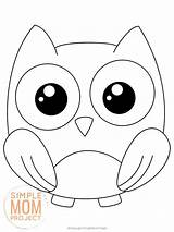 Coloring Woodland Printable Owl Pages Simple Forest Kids Animal Mom Project Preschoolers sketch template