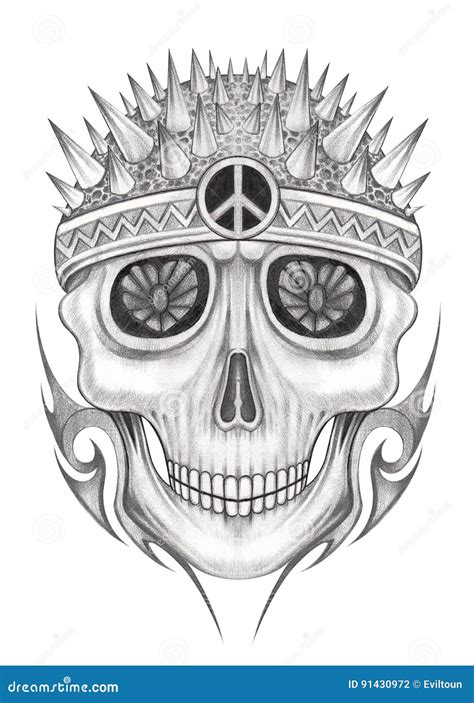 punk skull tattoo stock illustration illustration  dead