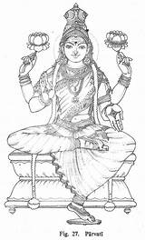 Parvati Devi Paravati Shiva Chaturbhuja Krishna Peintures Traditionnelles Hindou Mural sketch template
