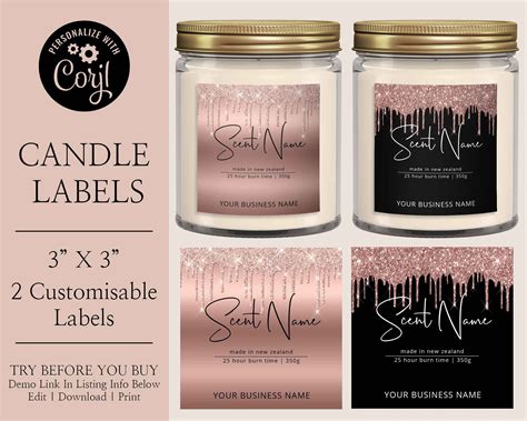 printable candle labels