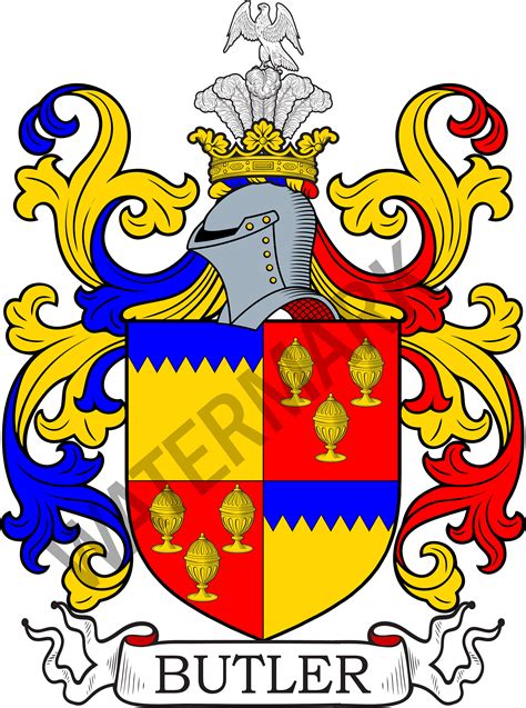 butler family crest digital  butler coat  arms jpg file heraldry genealogy ancestry