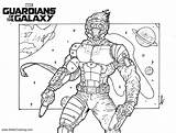 Coloring Pages Starlord Galaxy Guardians Printable Kids sketch template
