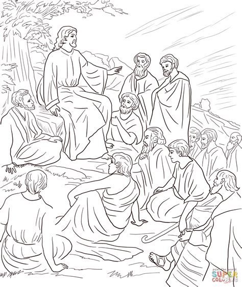 jesus teaching people coloring pagejpg  en  jesus