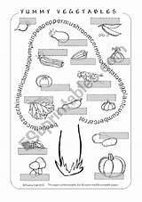 Vegetables Yummy Pictionary Wordsearch Coloring Worksheet Preview sketch template