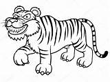 Tiger Tigre Tijger Caricatura Fome Bengala Sararoom Furious sketch template