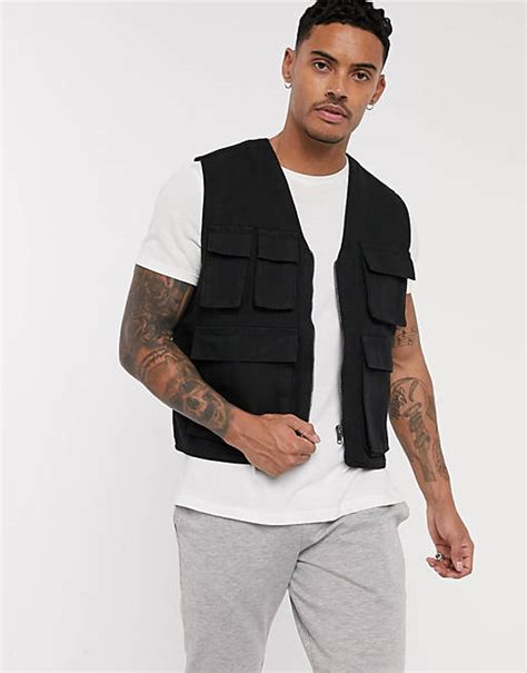 asos design utility vest  black asos