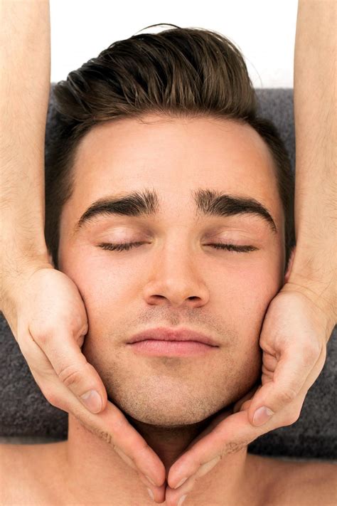 stock photo  man  spa receiving treatment